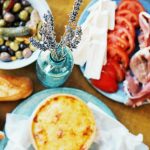 tart, tomato, mozarella and olives in France